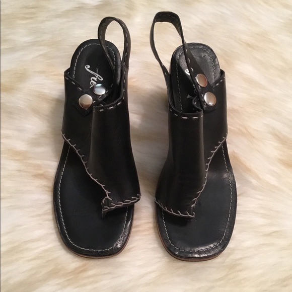 New Free People Marlowe black open toe heel sandal - Picture 4 of 8